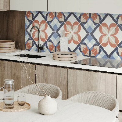 Samolepiaci panel na stenu Kvetinový vzor v symetrických tvaroch