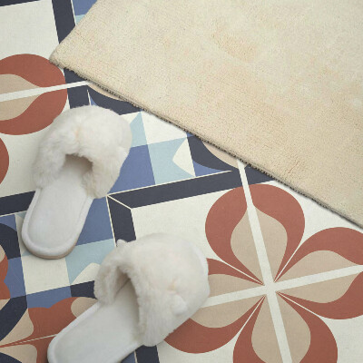 Samolepiaci panel na stenu Kvetinový vzor v symetrických tvaroch