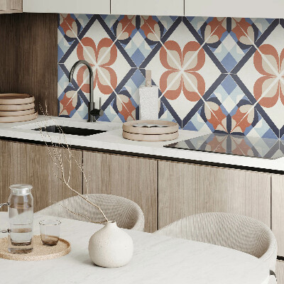 Samolepiaci panel na stenu Kvetinový vzor v symetrických tvaroch