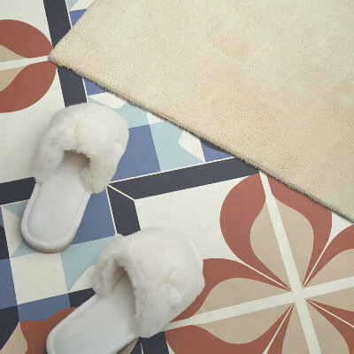 Samolepiaci panel na stenu Kvetinový vzor v symetrických tvaroch