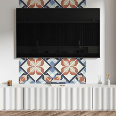 Samolepiaci panel na stenu Kvetinový vzor v symetrických tvaroch