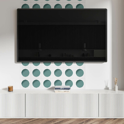 Obdĺžnikový panel na stenu Geometrické kruhy v mriežke