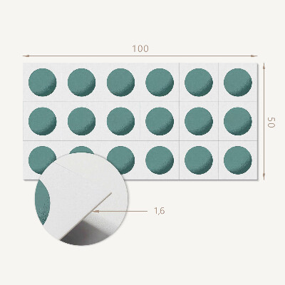 Obdĺžnikový panel na stenu Geometrické kruhy v mriežke