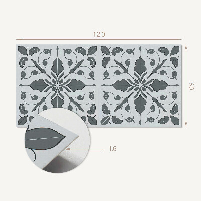 Obdĺžnikový stenový panel Rastlinný vzor v harmonickej symetrii