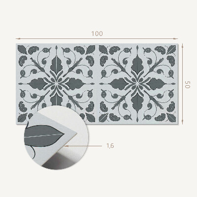 Obdĺžnikový stenový panel Rastlinný vzor v harmonickej symetrii