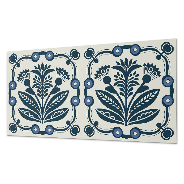Obdĺžnikový panel na stenu Kvetinový motív so zelenými listami
