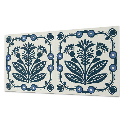 Obdĺžnikový panel na stenu Kvetinový motív so zelenými listami