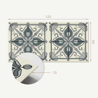 Obdĺžnikový stenový panel Kvetinový motív s ozdobnými detailmi