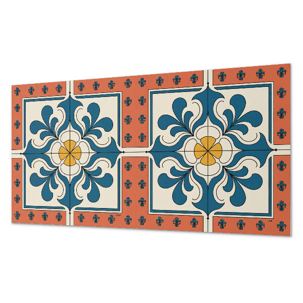 Obdĺžnikový stenový panel Kvetinový motív v ľudovom štýle