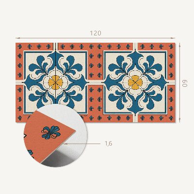 Obdĺžnikový stenový panel Kvetinový motív v ľudovom štýle