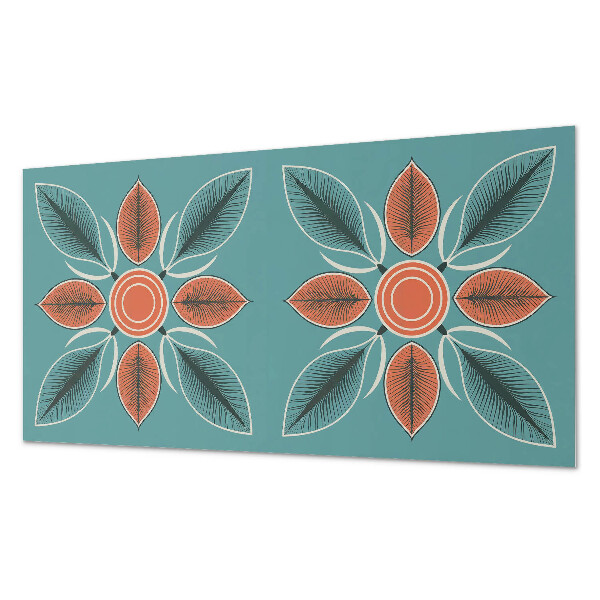 Obdĺžnikový panel na stenu Kvetinový motív so zelenými listami