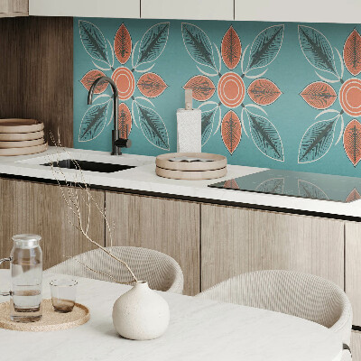 Obdĺžnikový panel na stenu Kvetinový motív so zelenými listami