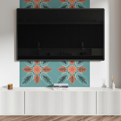 Obdĺžnikový panel na stenu Kvetinový motív so zelenými listami