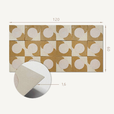 Obdĺžnikový stenový panel Vzor geometrických kruhov a oblúkov