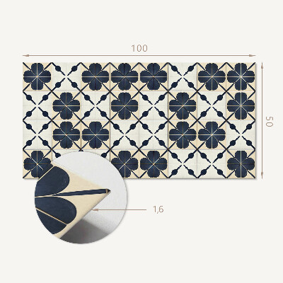 Obdĺžnikový panel na stenu Kvetinový motív na hladkom podklade