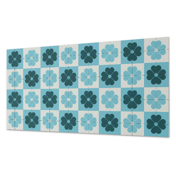 Obdĺžnikový stenový panel Kockovaný kvetinový motív