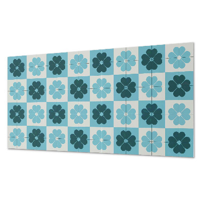 Obdĺžnikový stenový panel Kockovaný kvetinový motív