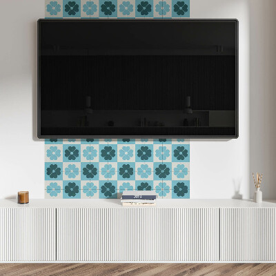 Obdĺžnikový stenový panel Kockovaný kvetinový motív