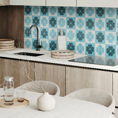 Obdĺžnikový stenový panel Kockovaný kvetinový motív