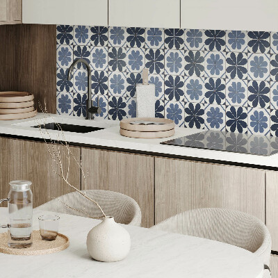 Samolepiaci panel na stenu Kvetinový motív na dlaždici