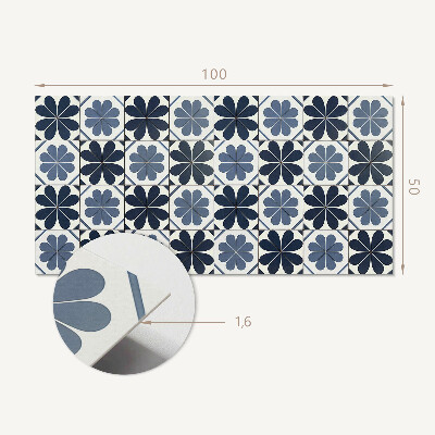 Samolepiaci panel na stenu Kvetinový motív na dlaždici