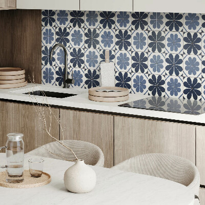 Samolepiaci panel na stenu Kvetinový motív na dlaždici