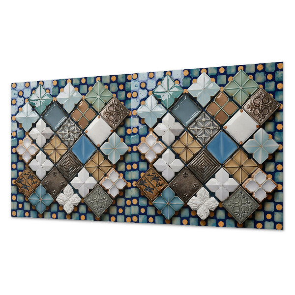 Obdĺžnikový panel na stenu Motívy keramických dlaždíc