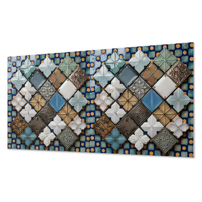 Obdĺžnikový panel na stenu Motívy keramických dlaždíc