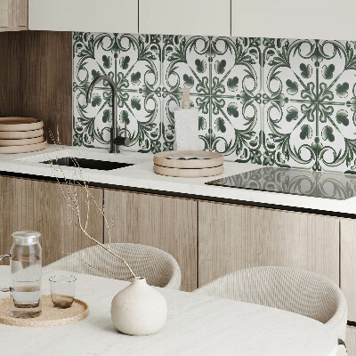 Samolepiaci panel na stenu Rastlinný vzor vo forme dlaždice