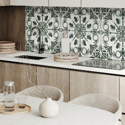 Samolepiaci panel na stenu Rastlinný vzor vo forme dlaždice