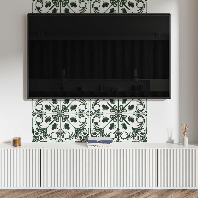 Samolepiaci panel na stenu Rastlinný vzor vo forme dlaždice