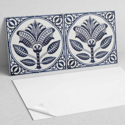 Obdĺžnikový stenový panel Kvetinový motív v keramickom štýle