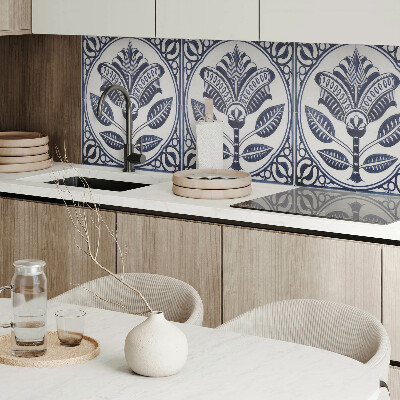 Obdĺžnikový stenový panel Kvetinový motív v keramickom štýle