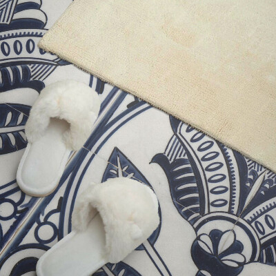 Obdĺžnikový stenový panel Kvetinový motív v keramickom štýle