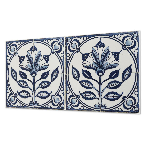 Obdĺžnikový panel na stenu Kvetinový motív na dlaždici