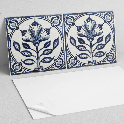 Obdĺžnikový panel na stenu Kvetinový motív na dlaždici