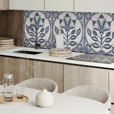 Obdĺžnikový panel na stenu Kvetinový motív na dlaždici