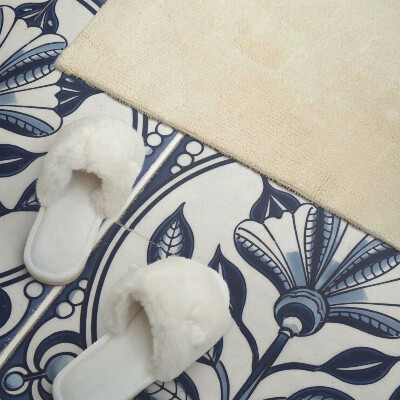 Obdĺžnikový panel na stenu Kvetinový motív na dlaždici