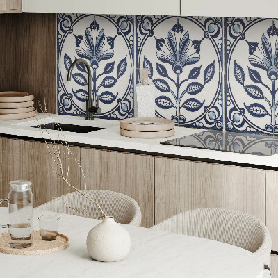 Obdĺžnikový panel na stenu Kvetinový motív na dlaždici