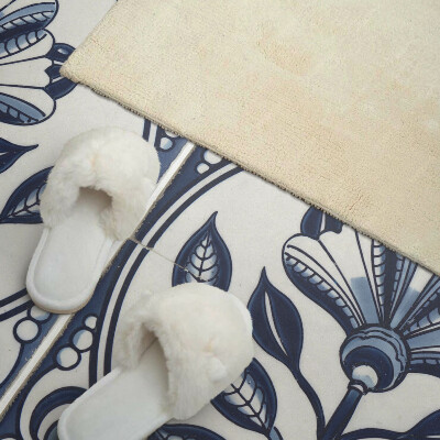 Obdĺžnikový panel na stenu Kvetinový motív na dlaždici