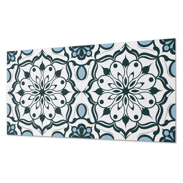 Obdĺžnikový stenový panel Kvetinová mandala vo farbách prírody