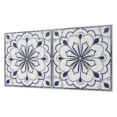 Samolepiaci panel na stenu Kvetinový motív v keramickom štýle