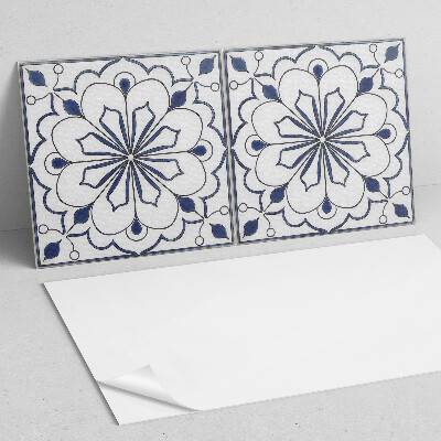 Samolepiaci panel na stenu Kvetinový motív v keramickom štýle