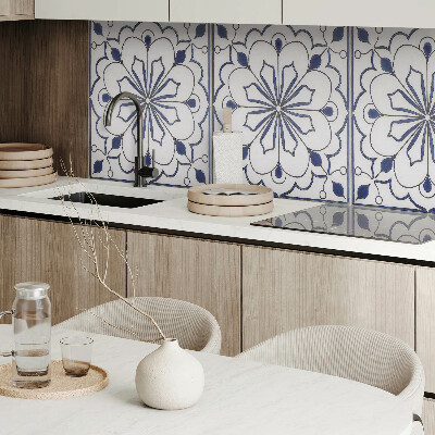 Samolepiaci panel na stenu Kvetinový motív v keramickom štýle