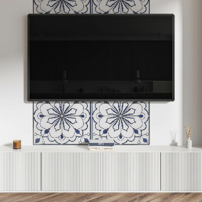 Samolepiaci panel na stenu Kvetinový motív v keramickom štýle