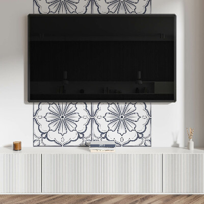 Obdĺžnikový panel na stenu Kvetinový motív na dlaždici