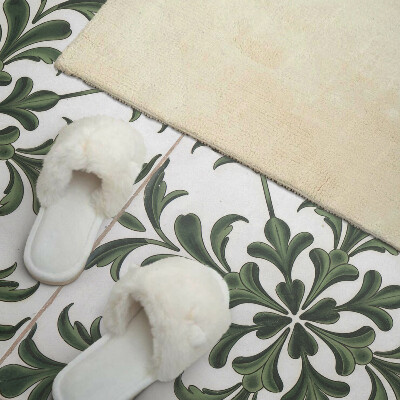 Obdĺžnikový panel na stenu Rastlinný vzor na keramike