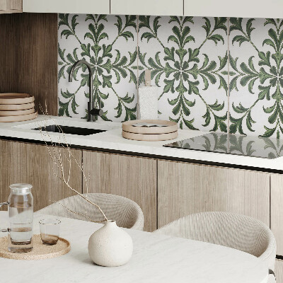 Obdĺžnikový panel na stenu Rastlinný vzor na keramike