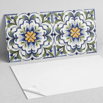 Samolepiaci panel na stenu Kvetinový motív v keramickom štýle