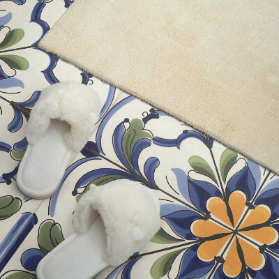 Samolepiaci panel na stenu Kvetinový motív v keramickom štýle